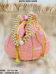 Bolso de mano indio bordado a mano Potli Batua, perfecto para regalos de boda, devolución de regalos y celebraciones inolvidables. - Product Image 6