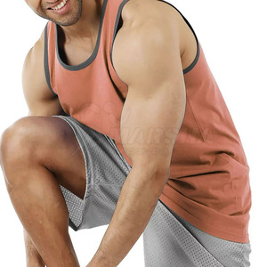 เสื้อกล้ามออกกำลังกายผู้ชายแบบสั่งทำพิเศษ ระบายอากาศ แห้งเร็ว ราคาถูก สำหรับใส่เล่นกีฬาและออกกำลังกาย - Product Image 5