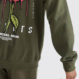 Ensemble de survêtement hiver 2 pièces personnalisé imprimé intégralement, en molleton de coton épais, effet délavé soleil, style streetwear - Product Image 6