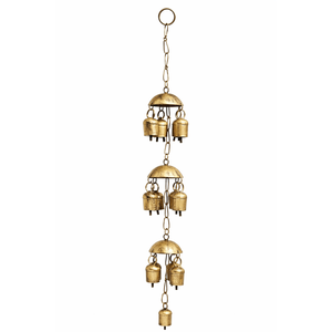 Large Iron Wind <b>Chime</b> 13 <b>Bells</b> Recycled Metal Patio Hanging Decor Handmade Boho Vintage Rustic for Outdoor Wedding Pet-Friendly - Product Image 3