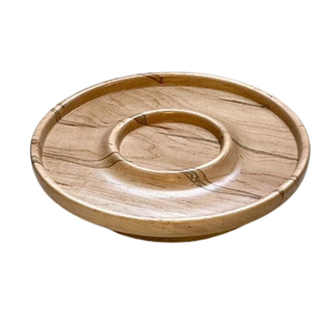 Nouvelle assiette à chips et trempette tendance en bois, forme de feuille, plateau à chips et trempette, plateau en bois, salade, dessert, fruits, nourriture - Product Image 1