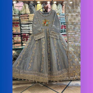 SSumaira Collection's Handmade Silk Organza Dupatta Vestido de tejido indio de longitud larga Big Flair Pakistani Saree Summer Salwar - Product Image 1