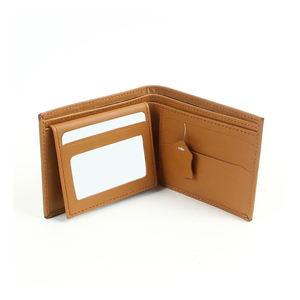 Portefeuille en cuir pour hommes Sac à cartes noir simple Portefeuille à deux volets pour hommes en cuir de vachette Vente en gros - Product Image 1