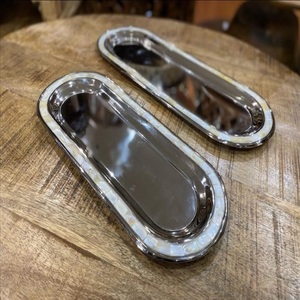 Design moderne, incrustation de nacre, laiton poli, rectangle, motif personnalisé, plateau de service écologique, va au lave-vaisselle - Product Image 6