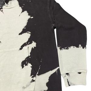 <b>Oversized</b> Bleach Wash Pullover <b>Hoodies</b> Men | Custom Black and <b>White</b> Men's <b>Hoodies</b> | Top Quality Streetwear Bulk Sweatshirts - Product Image 5