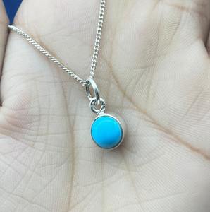Colgante de turquesa natural, colgante de plata esterlina 925, colgante de piedras preciosas, colgante bohemio, colgante de cumpleaños, regalo para mujer - Product Image 2