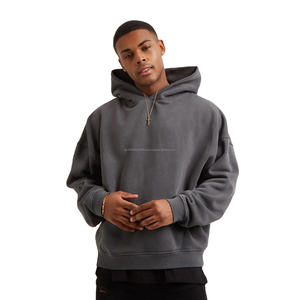 Vente en gros de sweat-shirts à capuche thermiques pour hommes, lourds, avec fermeture éclair, en molleton, logo personnalisé, sweat-shirt à capuche intégral pour vêtements de travail d'hiver, vente en gros - Product Image 1