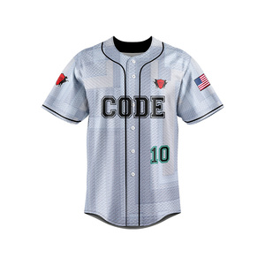 Camiseta de béisbol y softbol personalizable de 100% poliéster con botones completos para hombres de talla grande transpirable ropa bordada sublimada por calor - Product Image 2