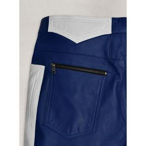 Venta al por mayor de cuero hecho pantalones apilados de calidad superior estilo único al aire libre desgaste de los hombres de cuero pantalones apilados - Product Image 2