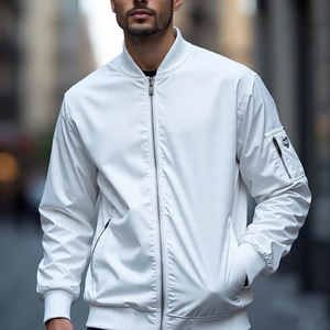 Haute Qualité Bomber Satin Vestes Hommes Broderie Satin Manteaux Plus La Taille Imprimé Patches Bomber Vestes - Product Image 3