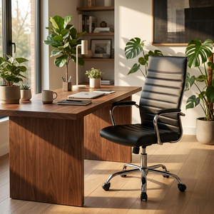 San Francisco Executive Lift Chair Black Eco-leather <b>Adjustable</b> Height Headrest Massage for Home <b>Office</b> Made Foam Aluminium - Product Image 4