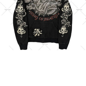 Moda personalizada DTF DTG Rhinestone Sudadera con capucha Unisex de gran tamaño Streetwear pulóver sudadera suministro al por mayor - Product Image 5