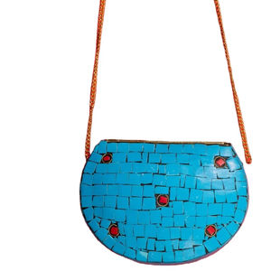 Calidad asegurada Diseñador hecho a mano Noche Metal Mosaico Embrague Cum Sling Bag | Bolso de mano de mujer de mosaico de metal - Product Image 1
