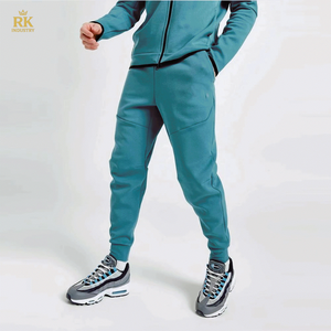 OEM Design Coton Polyester Noir Hommes Tech Polaire Survêtement Full Zip Hoodie Joggers Sweatpants Sweatsuit - Product Image 4
