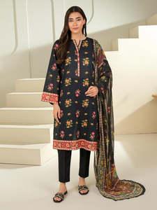 Nouvel ensemble 3 pièces Shalwar Kameez Dupatta pour femme, très demandé, en tissu lawn respirant, séchage rapide, léger, style indien/pakistanais - Product Image 2