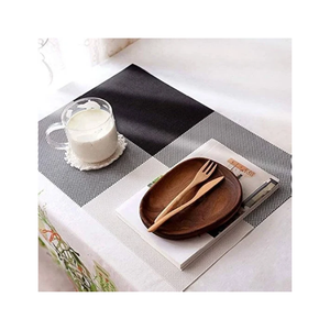 Set de table en coton bohème à franges avec motif géométrique noir tissé 30x45cm 145g Décoration rustique de salle à manger style ferme d'Inde - Product Image 3