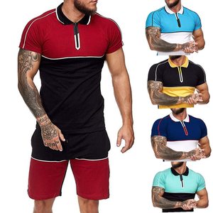Ensemble 2 pièces en velours décontracté de haute qualité pour hommes-Streetwear-Polo et chemise pour l'été - Product Image 5