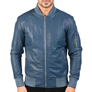 Chaqueta de cuero de piel de oveja Real Premium para hombres Prendas de abrigo duraderas y elegantes a la moda - Product Image 2