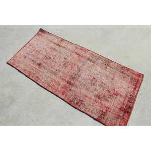 พรมตุรกีขนาดเล็ก 2.3x5 ฟุต พรมวินเทจ พรมลายพรางสีแดง - Product Image 4