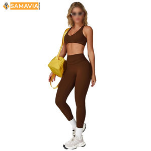 ชุดโยคะผ้าไนลอนสแปนเด็กซ์ระบายอากาศสำหรับผู้หญิงชุดออกกำลังกายแบบยืดหยุ่นสวมใส่สบายพร้อมการตัดอัตโนมัติ - Product Image 6