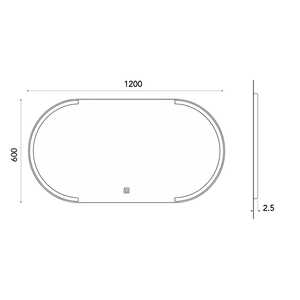 Specchio Ovale Retroilluminato 120x60cm con LED Touch per Bagno - Product Image 3