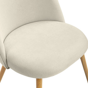 เก้าอี้รับประทานอาหารผ้าขาวขากลมทำจากไม้เก้าอี้เบาะสไตล์ยุโรปทันสมัย - Product Image 5