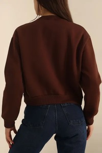 Sudadera elegante para mujer, jersey con hombros caídos, sudadera para mujer en diferentes estilos, sudadera con logotipo personalizado para mujer - Product Image 4