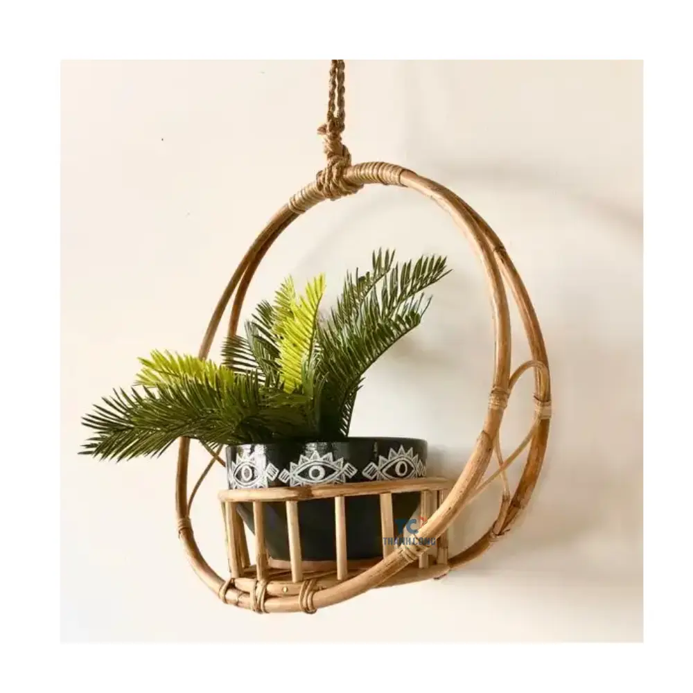 Wholesale high quality cheap price round hanging rattan planter pots new design plants hang pot customization accepted