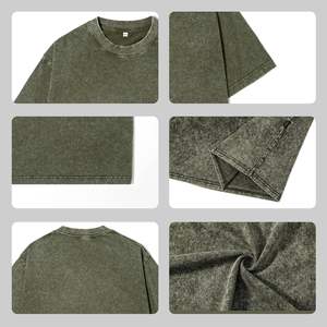 2025 camisetas de cuello redondo de verano para hombres 100% algodón estilo de hombro caído de gran tamaño con patrones impresos en 3D Vintage de punto y en blanco - Product Image 2