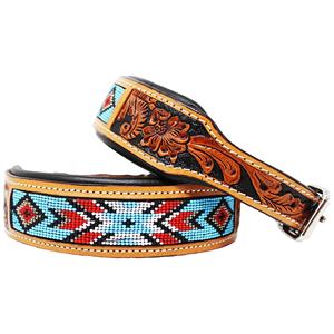 Rodeo International High Western con cuentas de cuero de vaca para mascotas suave acolchado Floral herramientas manuales Top indio entrenamiento al por mayor - Product Image 1