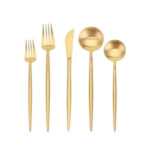 Ensemble de couverts de qualité alimentaire en laiton avec poignée en émail gris clair pour l'utilisation de la nourriture de table de l'hôtel et du restaurant - Product Image 5