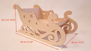 Cesta de trineo de madera para fiestas, decoración de interiores y exteriores - Product Image 3