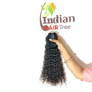 Wholesale Price Indian Human <b>Hair</b> Bundles <b>Curly</b> Kinky Virgin Cuticle Aligned Black Color Naturally Raw Single Drawn <b>Extensions</b> - Product Image 5