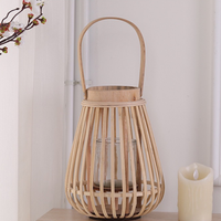 Lanternes en céramique et bambou faites à la main, écologiques, style antique, porte-bougies pour mariage, Pâques, décoration de la maison, Vietnam