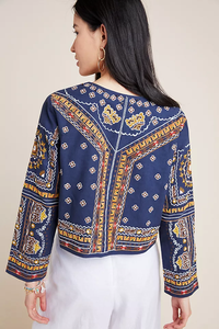 Chaqueta corta antiarrugas bordada con lentejuelas de algodón 100%, relleno de algodón ecológico transpirable para uso en primavera, Otoño e Invierno - Product Image 3