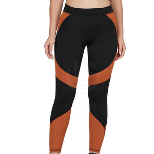 Mallas de yoga para mujer estilo moda venta al por mayor cintura media 100% algodón transpirable material de punto hecho en Pakistán - Product Image 1