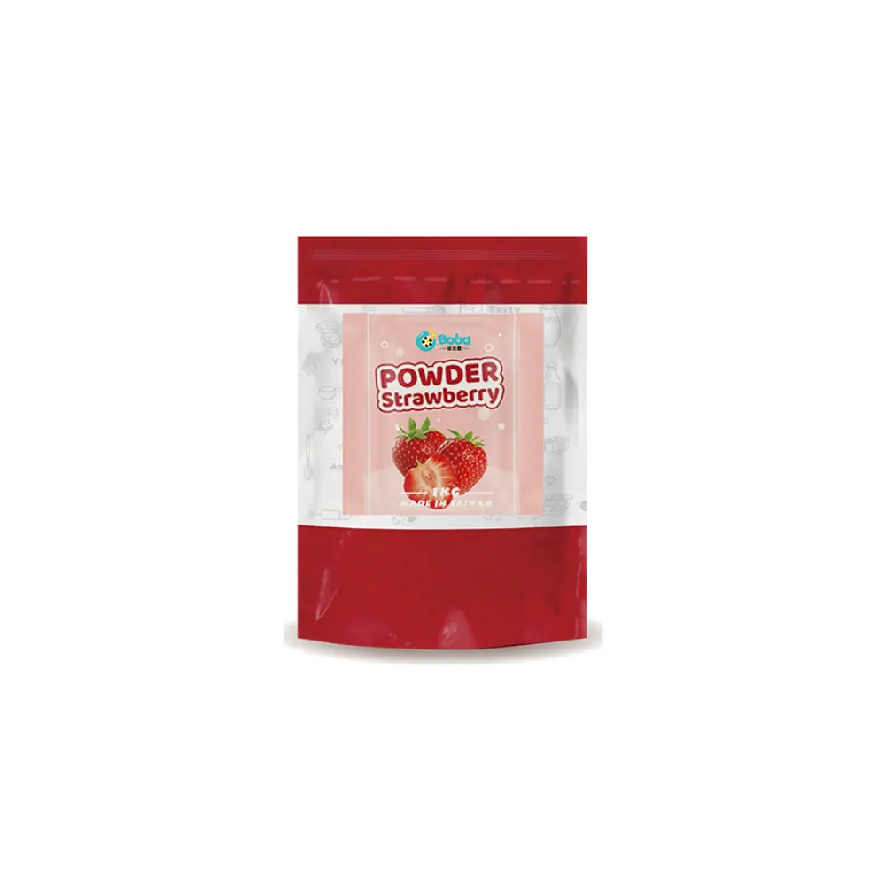 KEIFU - Strawberry Bubble Tea Powder Fruity & Flavor Powder Mix 3in1 Instant Milk Tea OEM/ODM for Bubble Tea Drink Topping 1kg