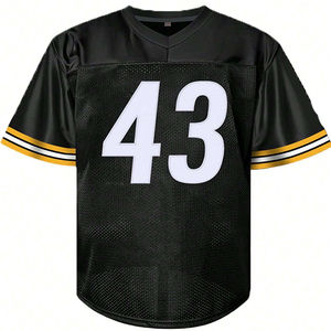 Design personnalisé Streetwear maillot de football rétro graphique sublimé maillot de streetwear boxy oversize cropped maillot rétro américain - Product Image 1