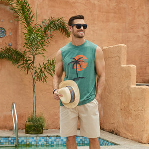 Débardeur en maille grande taille couleurs confortables Débardeurs en coton sans manches coupe ample pour hommes avec meilleur design - Product Image 1