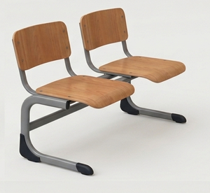 Silla Escolar Moderna con Asiento de Madera Contrachapada y Estructura Metálica, Asiento Resistente para Aulas, Centros de Capacitación y Educación - Product Image 2