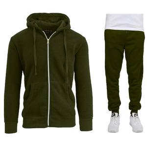 Ensemble de survêtement unisexe de haute qualité doublé en polaire, style sweat-shirt et pantalon de jogging, pour la salle de sport, le yoga, la course à pied, pull d'hiver - Product Image 1