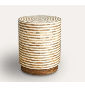 Taburetes de noche con incrustaciones de hueso Floral ecológicos de alta calidad, muebles escolares modernos de lujo personalizados para el hogar, apartamentos hechos a mano - Product Image 6