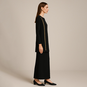 ชุดอะบายาสีแขนยาวผ้าโพลีเอสเตอร์ระบายอากาศไม่ไฟฟ้าสถิตขนาดพลัสไซส์ - Product Image 2