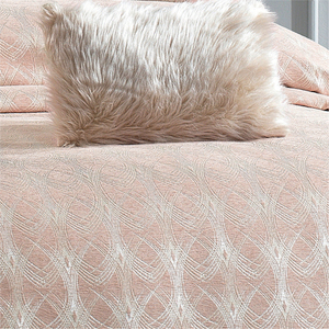Guzide Podyum Salmon Pink 4-Piece Customized Classic Luxury Home <b>Bedspread</b> <b>Set</b> 100% Chenille Organic Woven Striped Washable Anti - Product Image 4