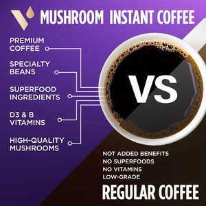 VitaCup Mushroom Coffee Instant Packets Medium Roast, 100% Arabica & Robusta Coffee in Single Serve Sticks, 24 Ct - Product Image 4