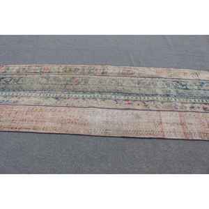 3.4x8.6 ft Turkish <b>Runner</b> Rug, Blue <b>Red</b> Vintage Floral Wool Rug - Product Image 2