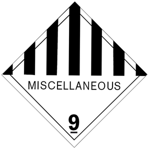 Etichetta di Merci Pericolose Classe 9 Pellicola Adesiva in PVC - Product Image 1