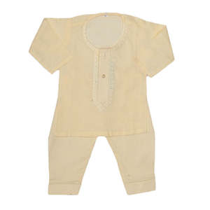 Shalwar Kameez brodé pour nouveau-nés garçons - Fawn - Product Image 4