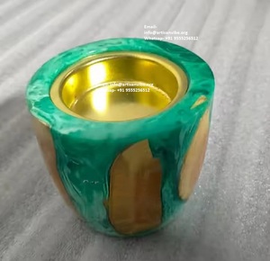 Support de bakhoor en bois artisanal avec brûleur d'aromathérapie thérapeutique au design de feuille et porte-encens - Product Image 1