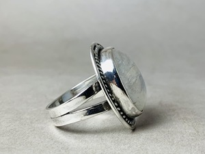 แหวน925มูนสโตนสีเงินสเตอร์ลิงเครื่องประดับชั้นดีระดับพรีเมี่ยมจากผู้ผลิตโดยตรง - Product Image 6